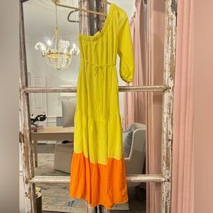 NWT color clock one sleeve dress